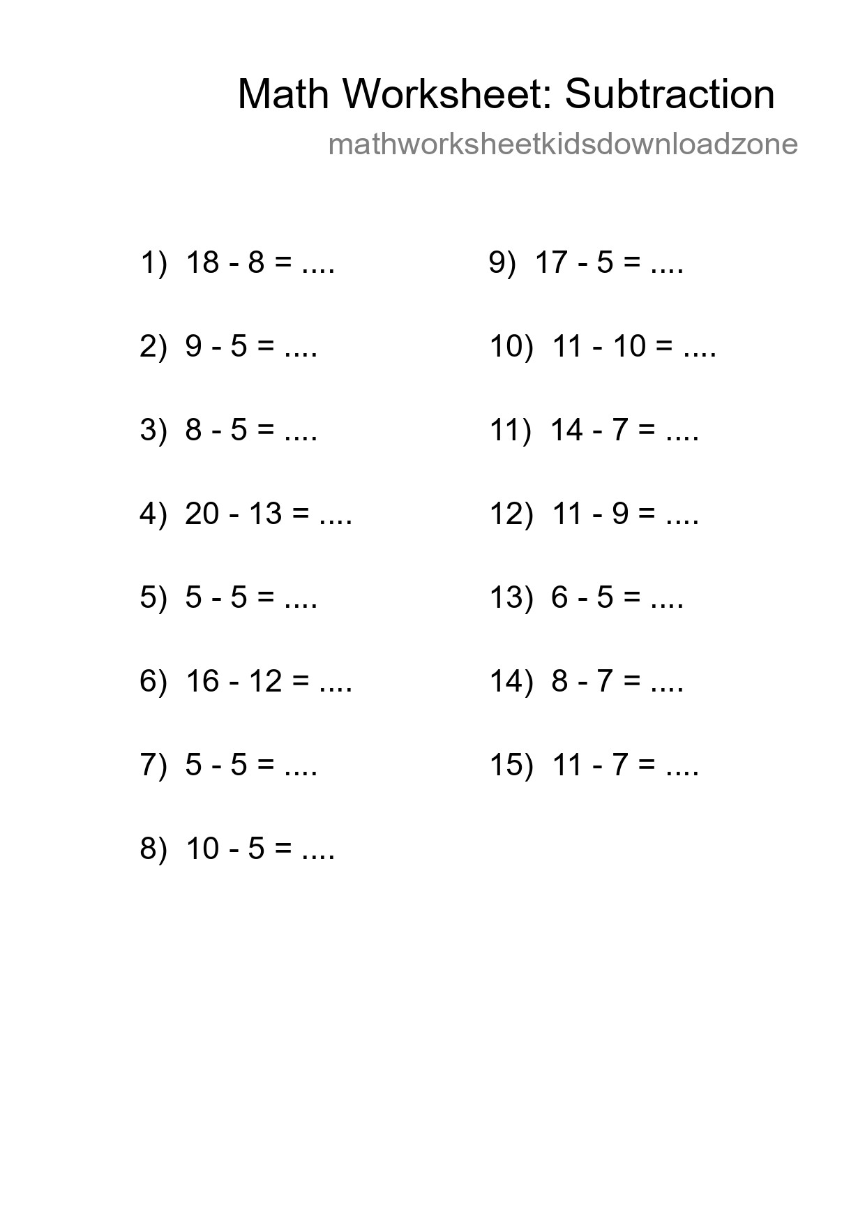 Free 15 Subtraction Math Worksheet For Grade 2 With Answers - Part 19