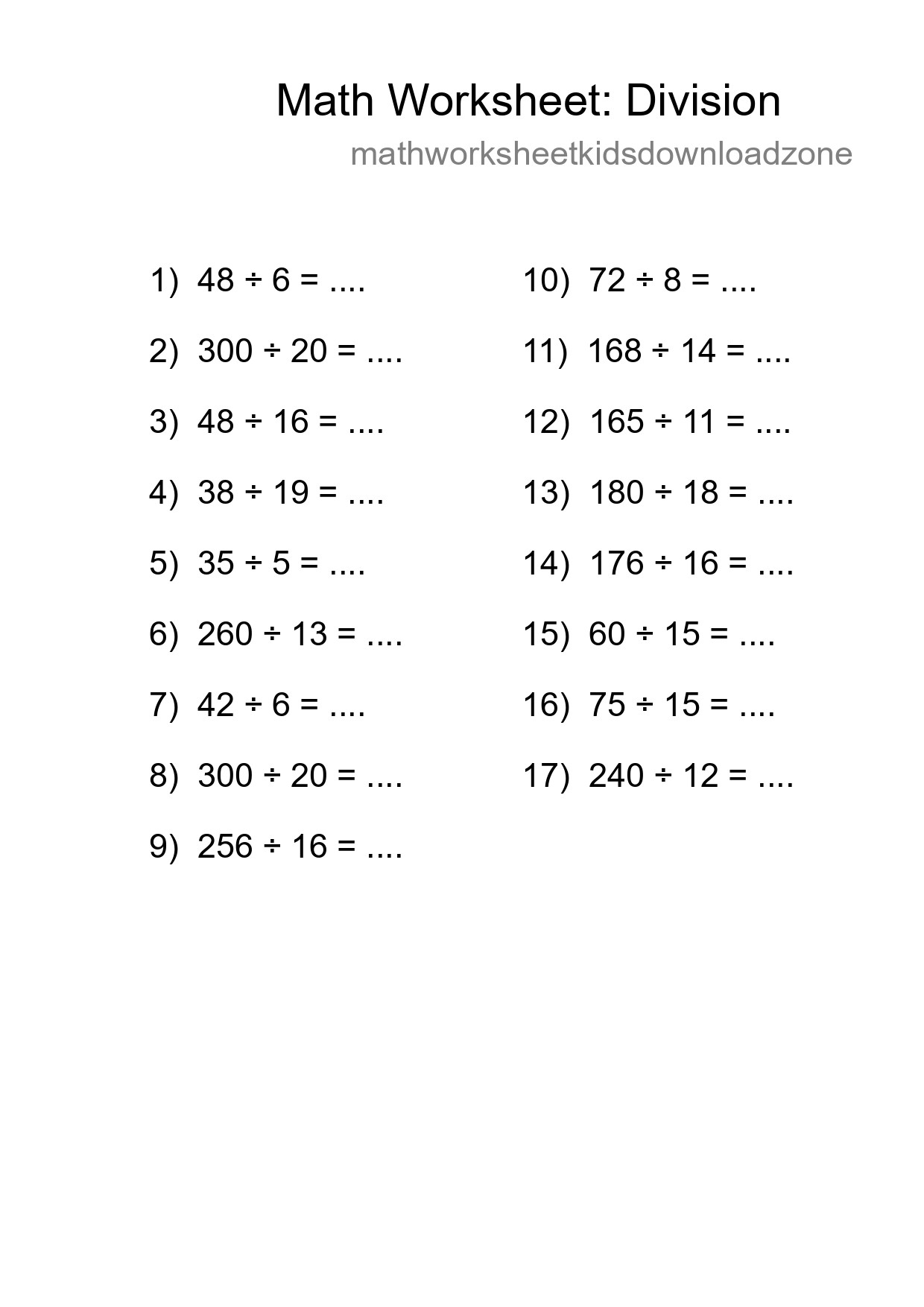 Free 17 Division Math Worksheet For Grade 2 - Part 180