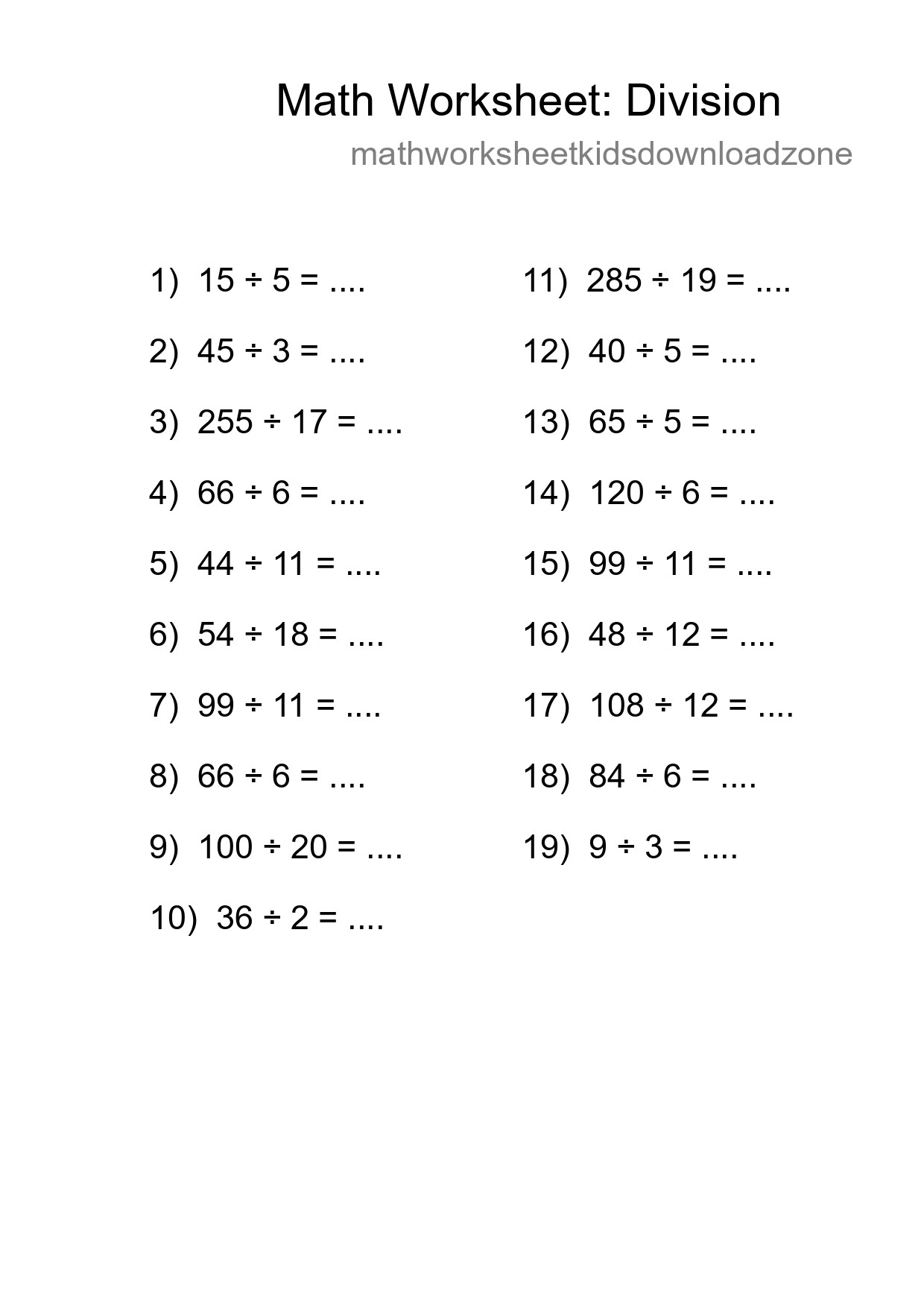 Free 19 Division Math Worksheet For Grade 2 With Answers - Part 15