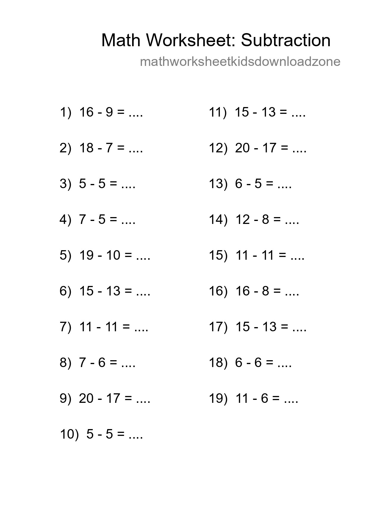 Free 19 Subtraction Math Worksheet For Grade 2 With Answers - Part 206