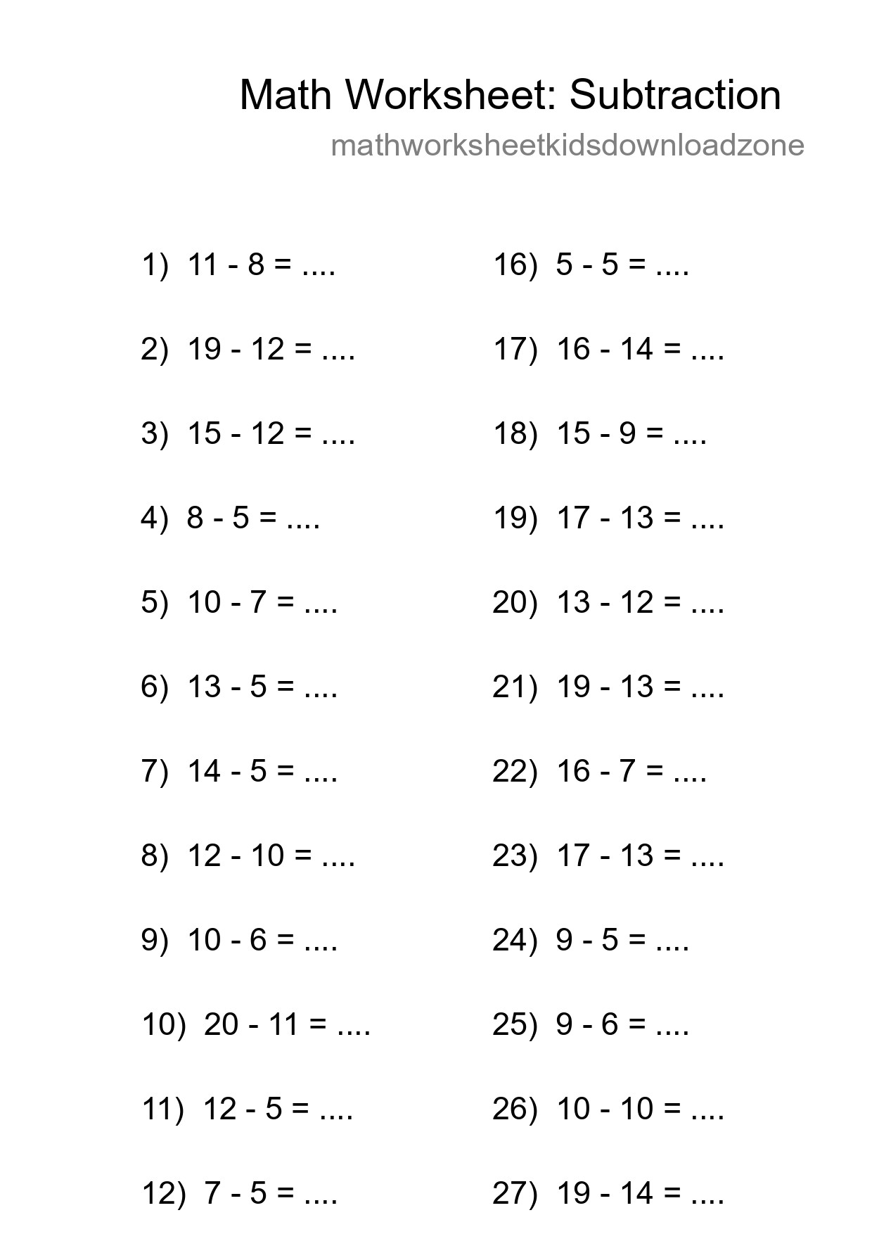 Free 29 Subtraction Math Worksheet For Grade 2 - Part 195