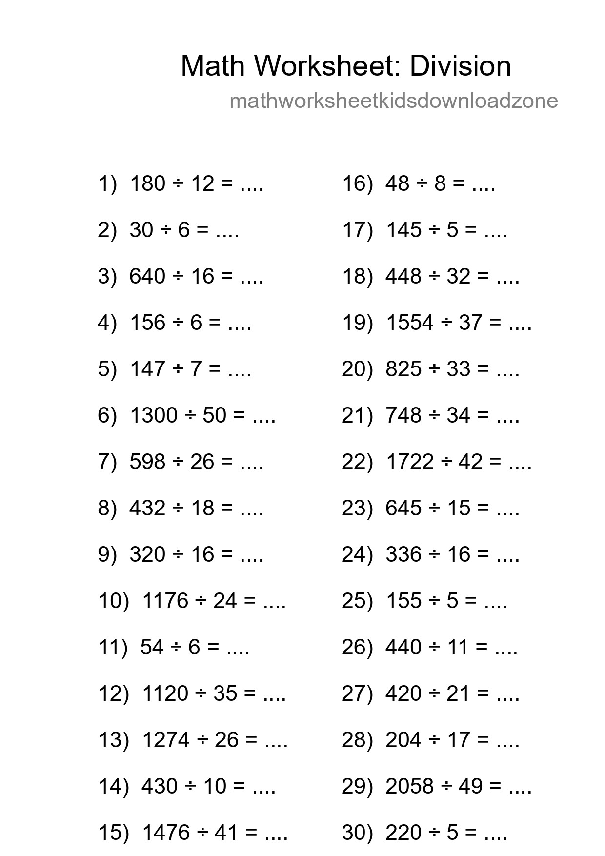 Free 30 Division Math Worksheet For Grade 2 - Part 158