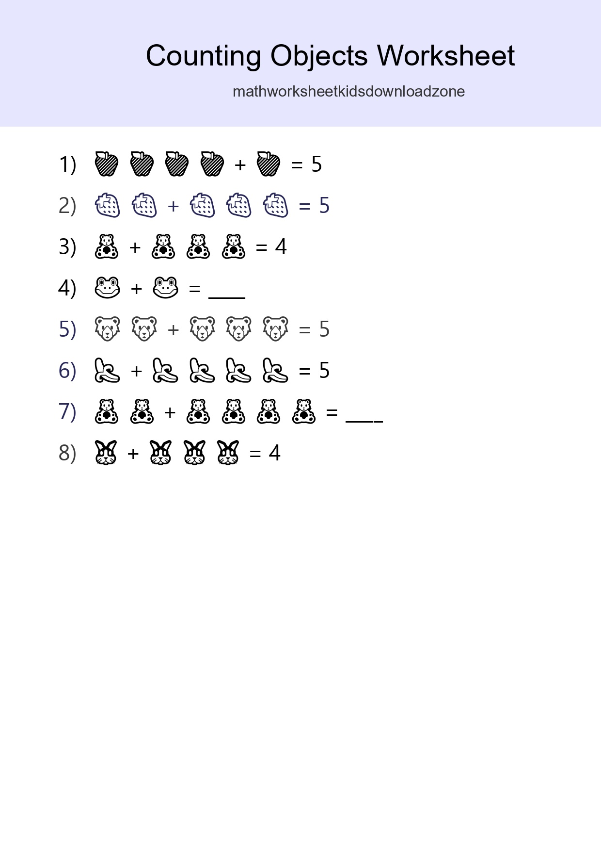 Free Counting Objects Worksheet For Kindergarten - Part 47