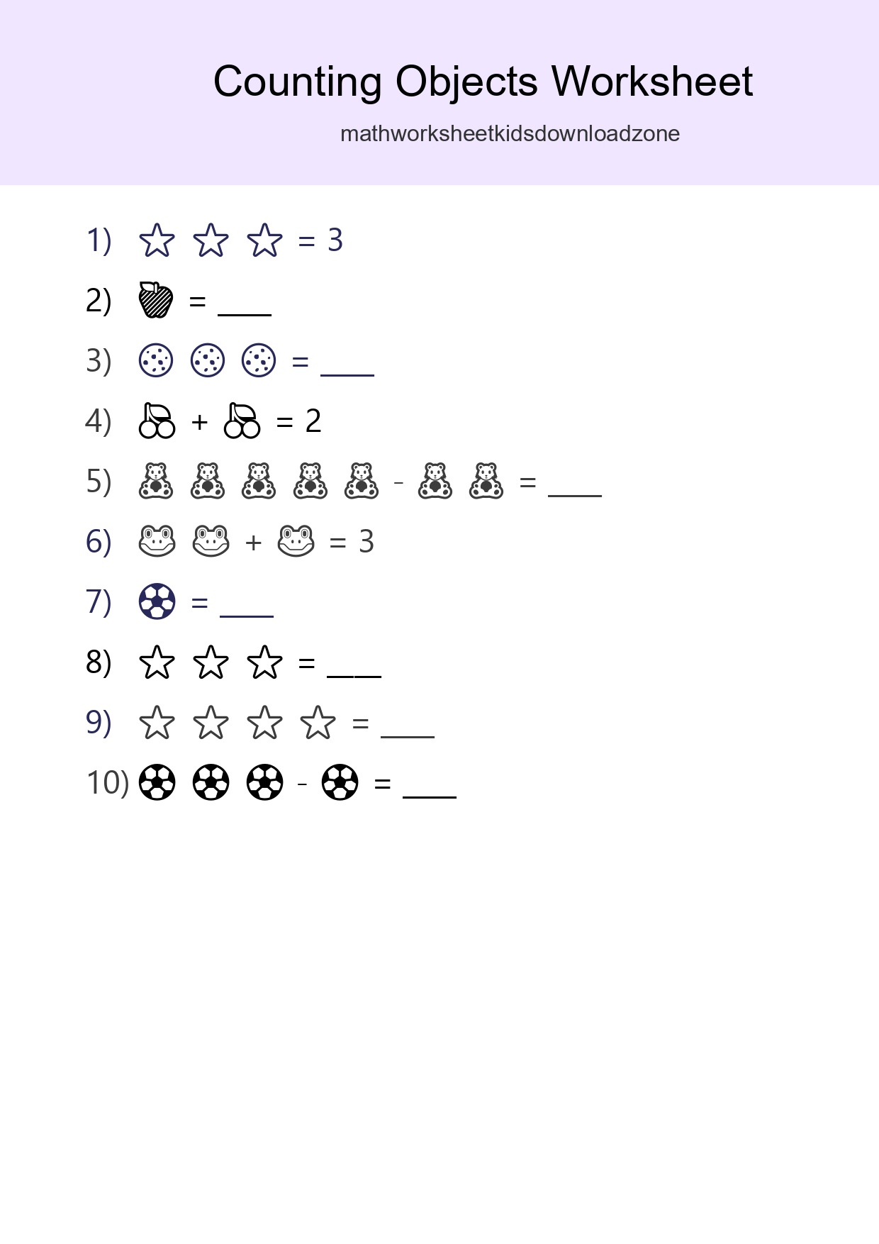 Free Counting Objects Worksheet For Pre-K - Part 69