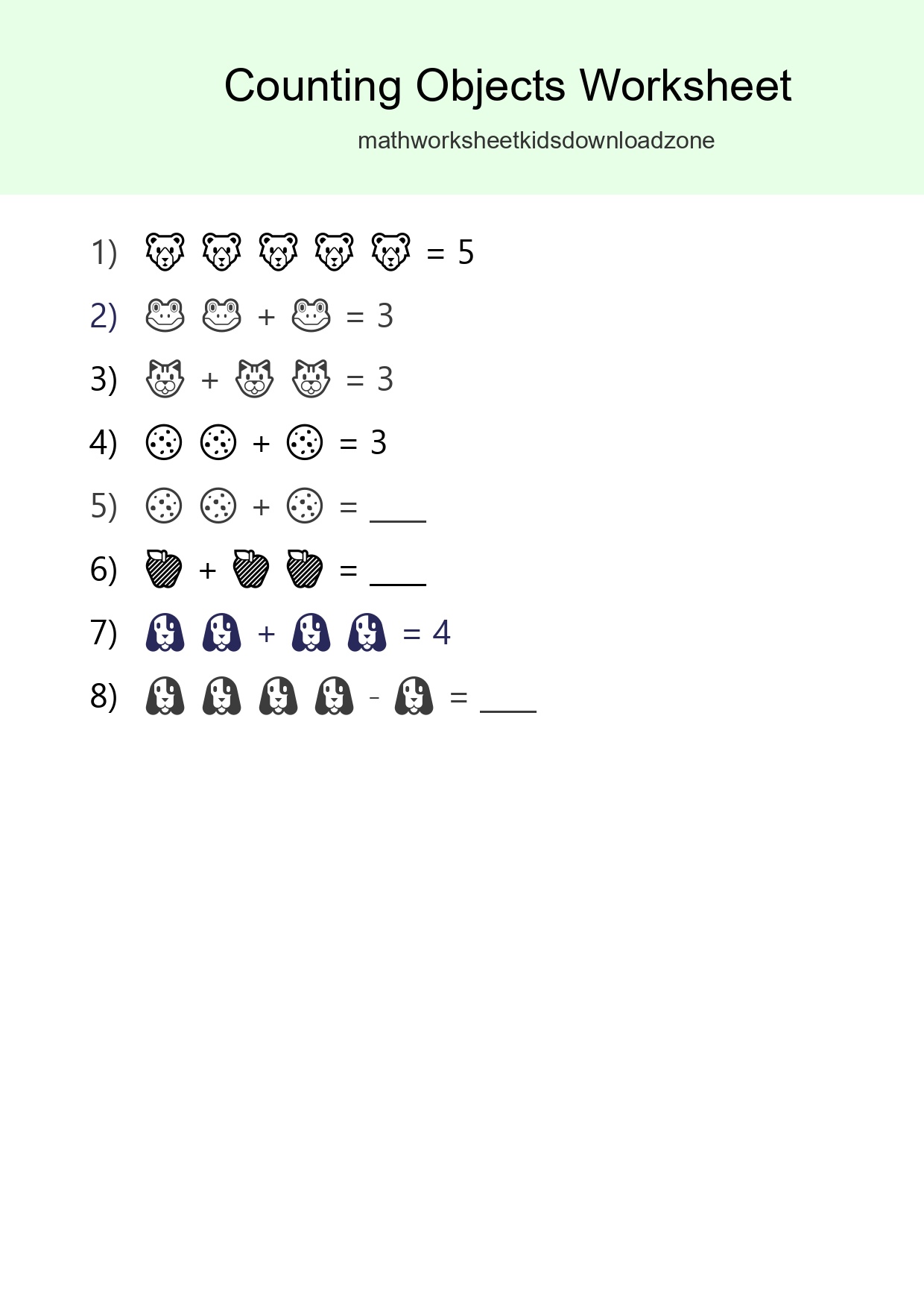 Free Counting Objects Worksheet For Pre-K Printable - Part 157