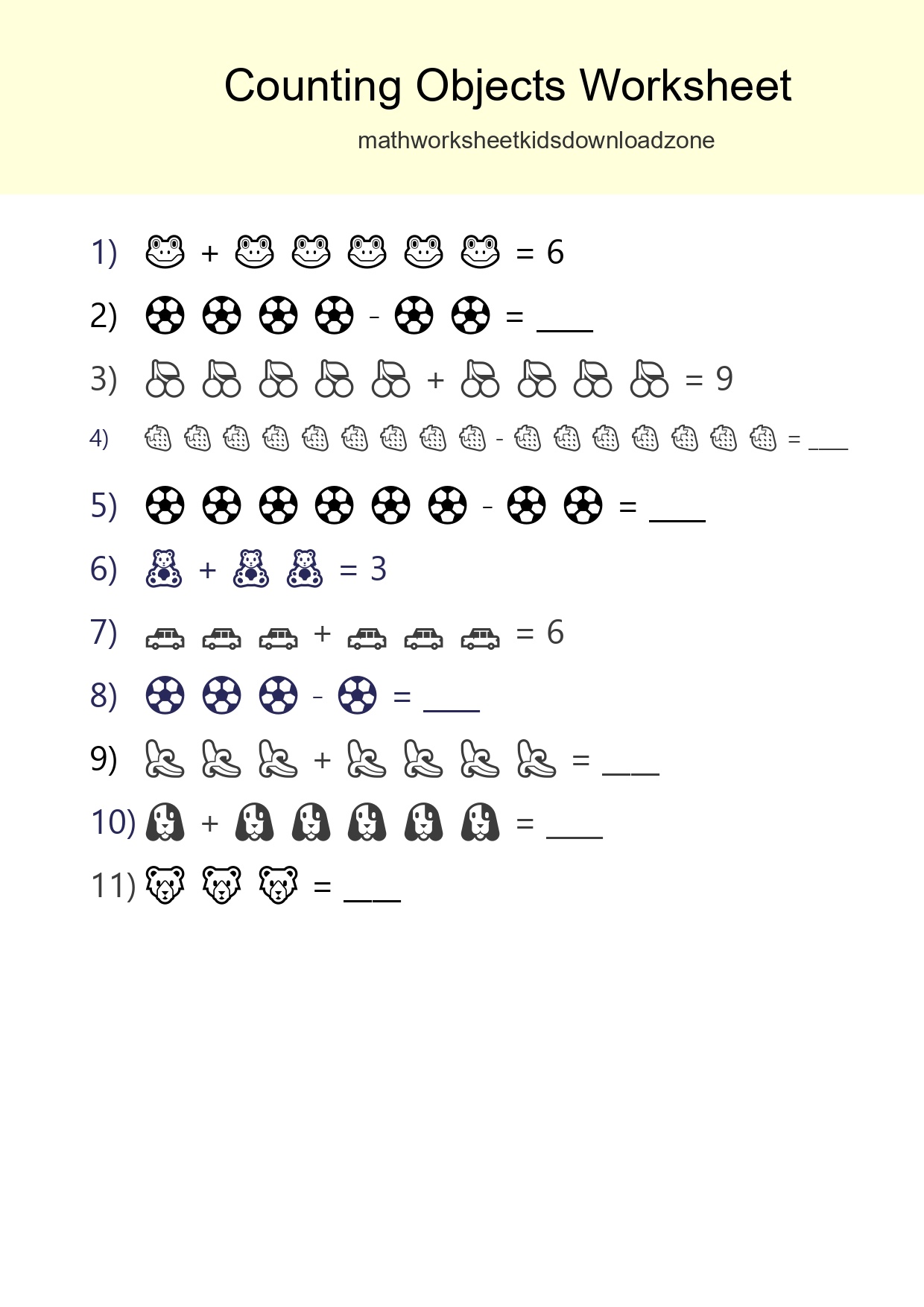 Kindergarten Count The Objects Worksheet - Part 168