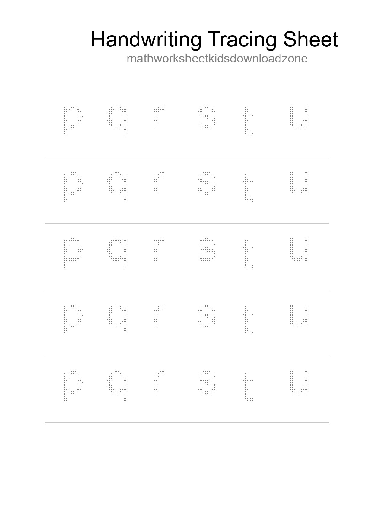 Printable Tracing Worksheet For Kids - Part 208