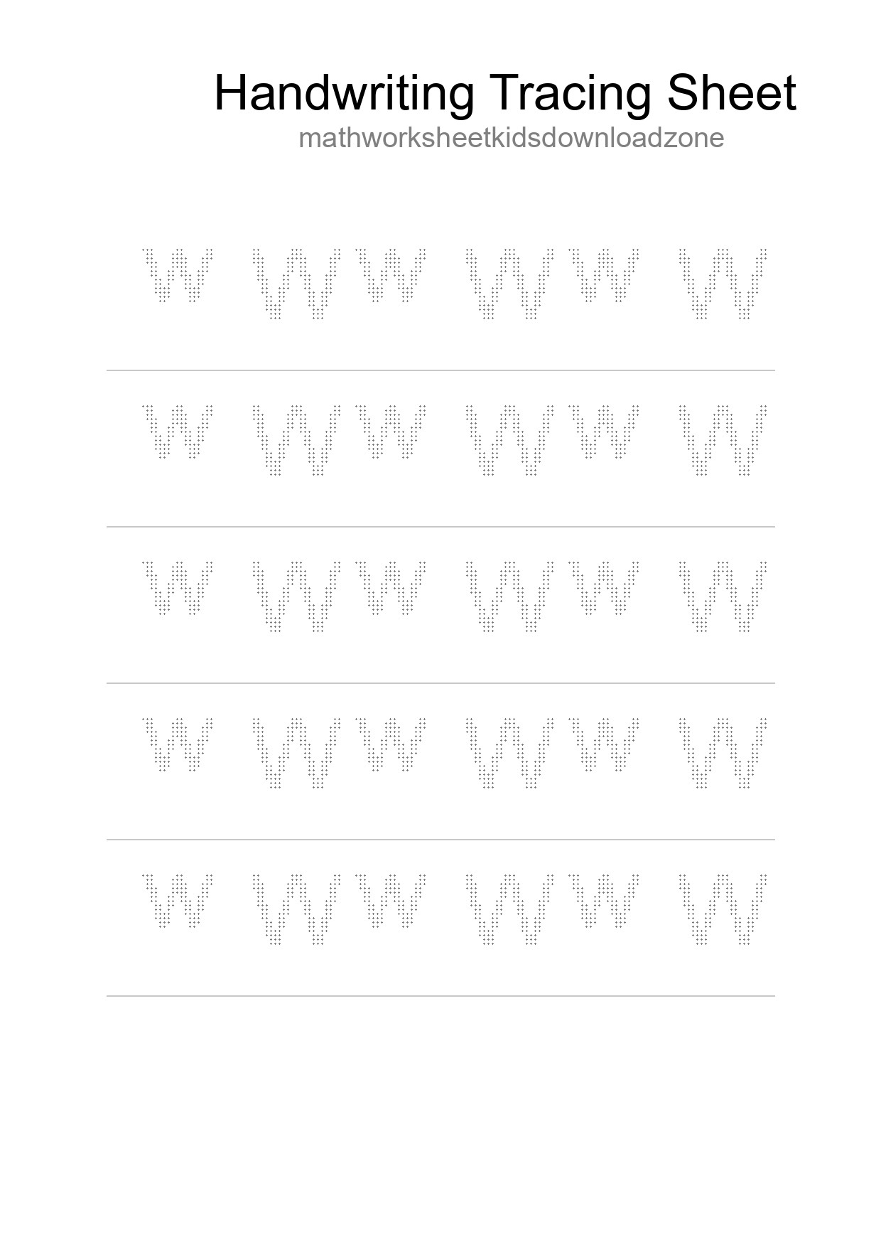 Printable Tracing Worksheet For Kids - Part 76